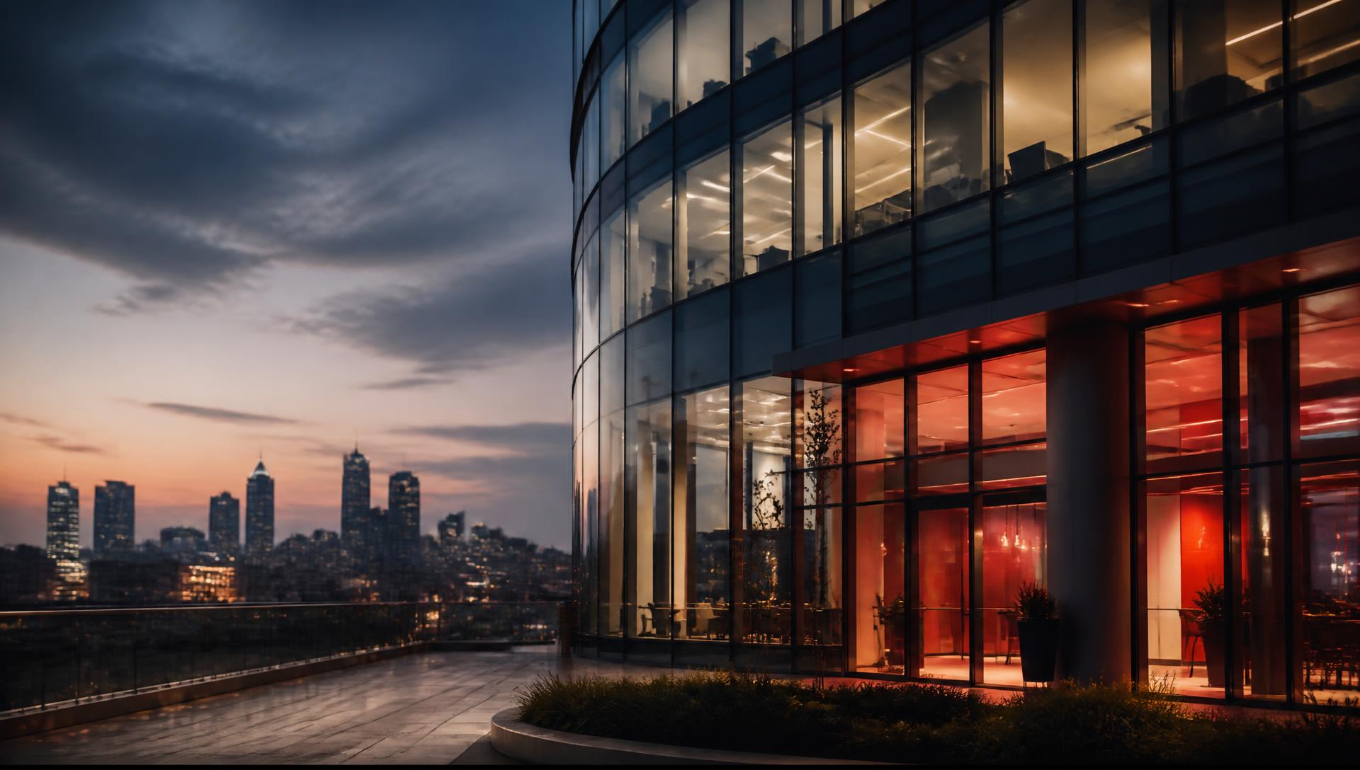Simba Corporation headquarters at dusk in Nairobi